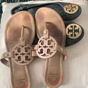 Tory Burch Claire Ballet Flats Size 8? and Tory Burch Miller Sandals Size 8 1/2